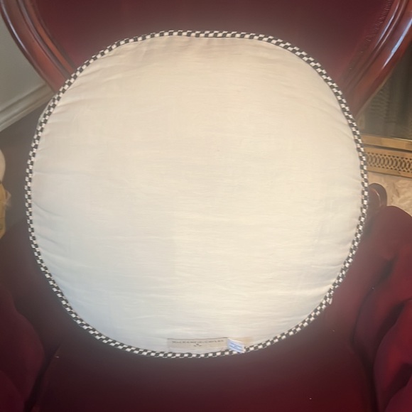 MacKenzie Childs round merrifield pillow. Used for display only. Like new. - Picture 2 of 8